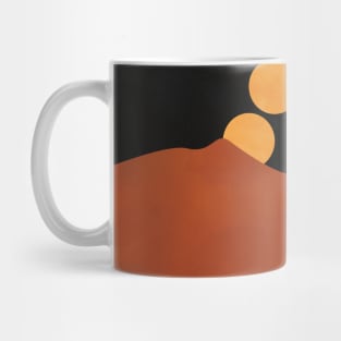 Mountain Hill, Moon, Terracotta, Minimalist Artwork Mug